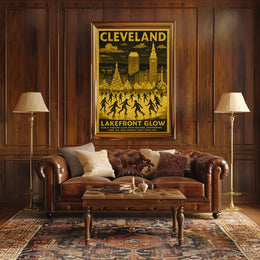 Cleveland Lakefront Glow Poster