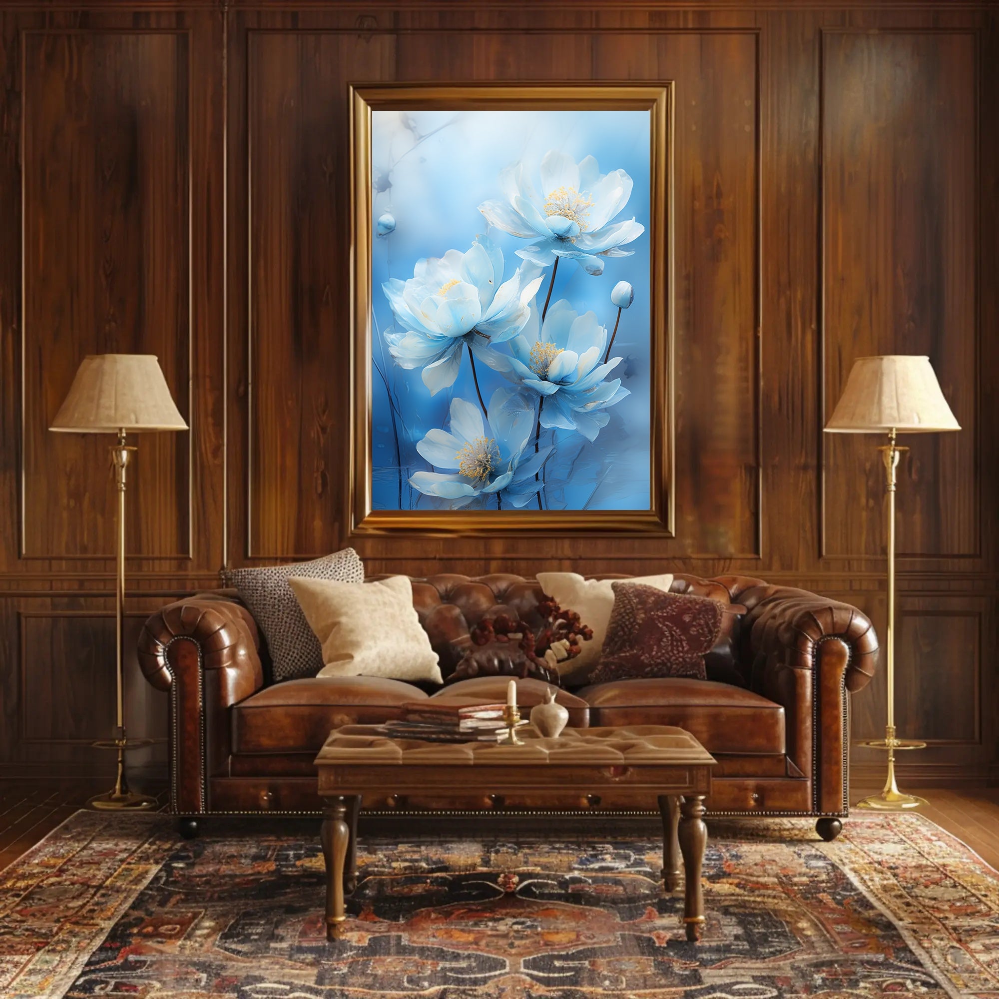 Serene Blue Blossoms Poster