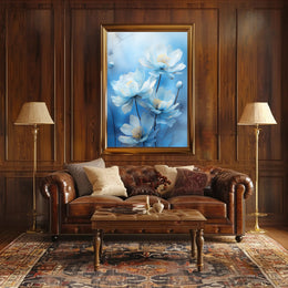 Serene Blue Blossoms Poster