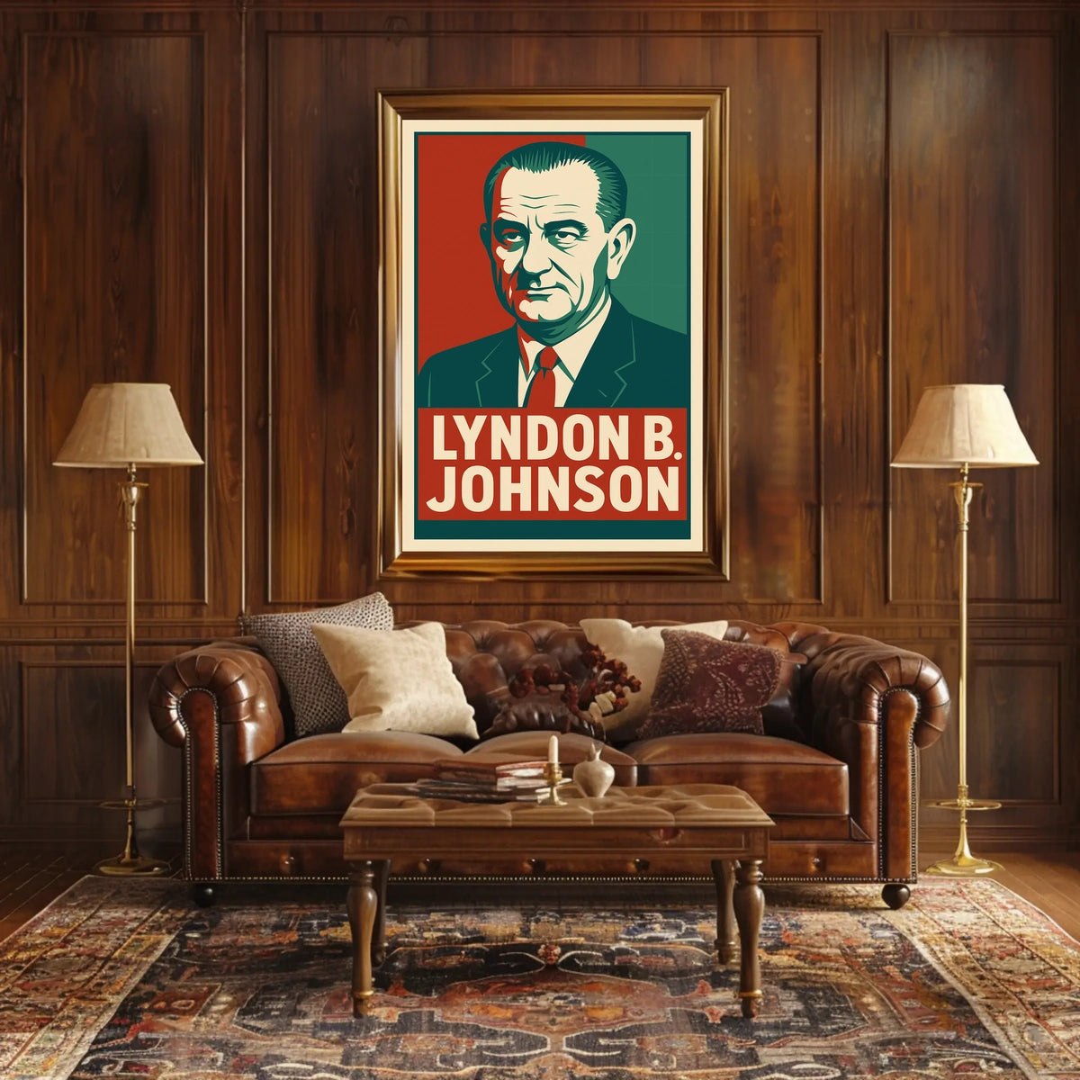 Lyndon Johnson Presidential Portrait Photography Poster
