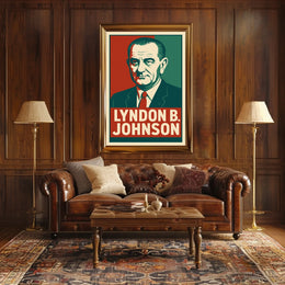 Lyndon Johnson Presidential Portrait Photography Poster