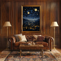 Starry Night Over The City Poster PosterGoat