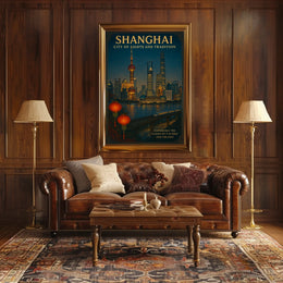 Shanghai City Of Lights And Tradition Poster