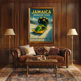 Jamaica Bobsled Team 1988 Calgary Winter Poster