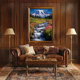 Mount Rainier Vintage Travel Poster Wall Art