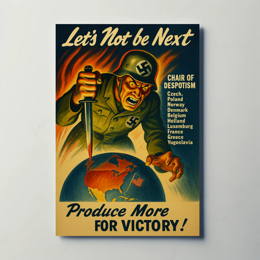 Lets Not Be Next Produce More WWII Poster