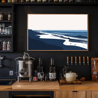 Serene Coastal Abstract: Modern Beach Art Poster