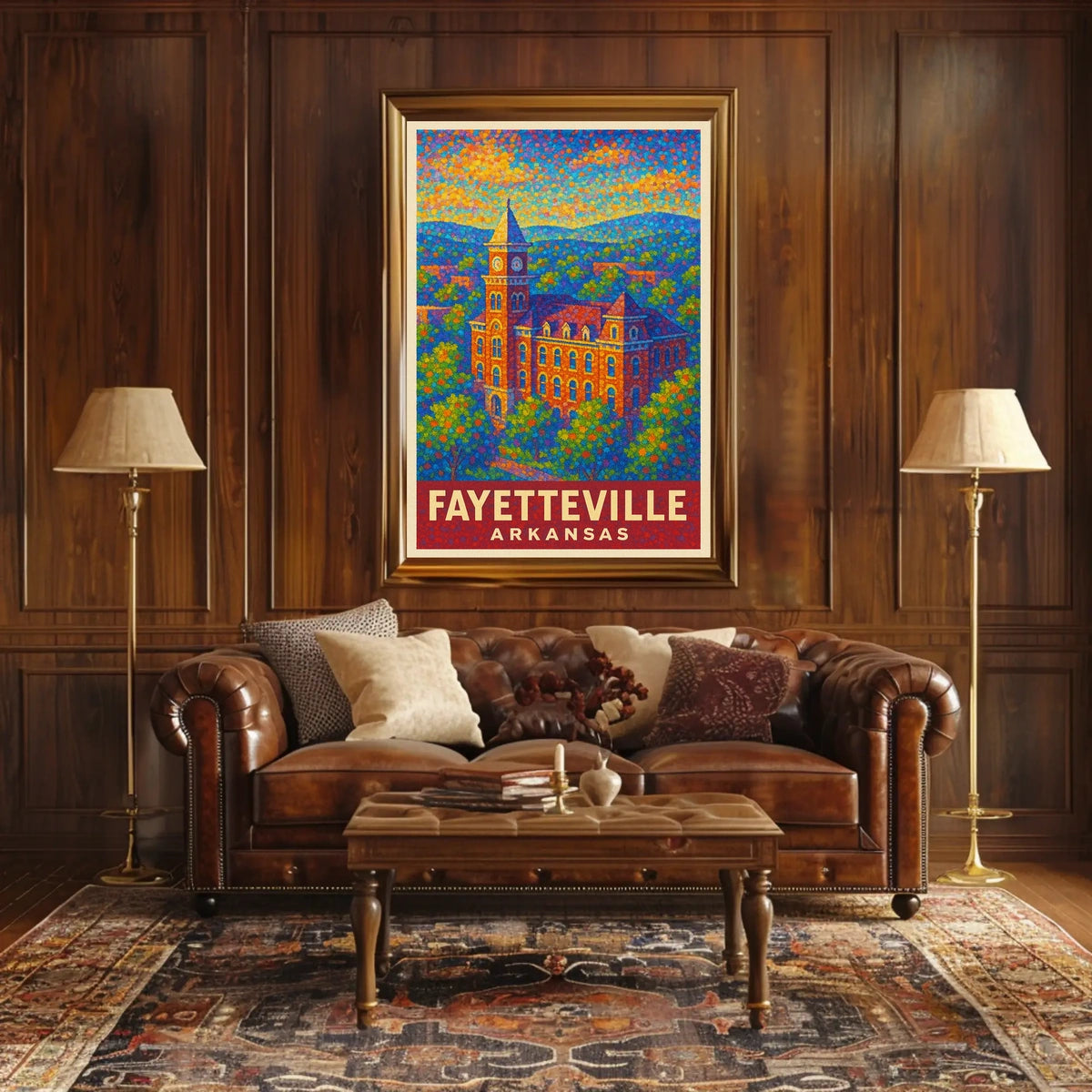 Fayetteville Landmark Pointillism Heritage Poster