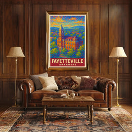 Fayetteville Landmark Pointillism Heritage Poster