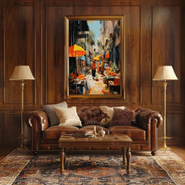 Street Market in Old Town Charm Travel Poster