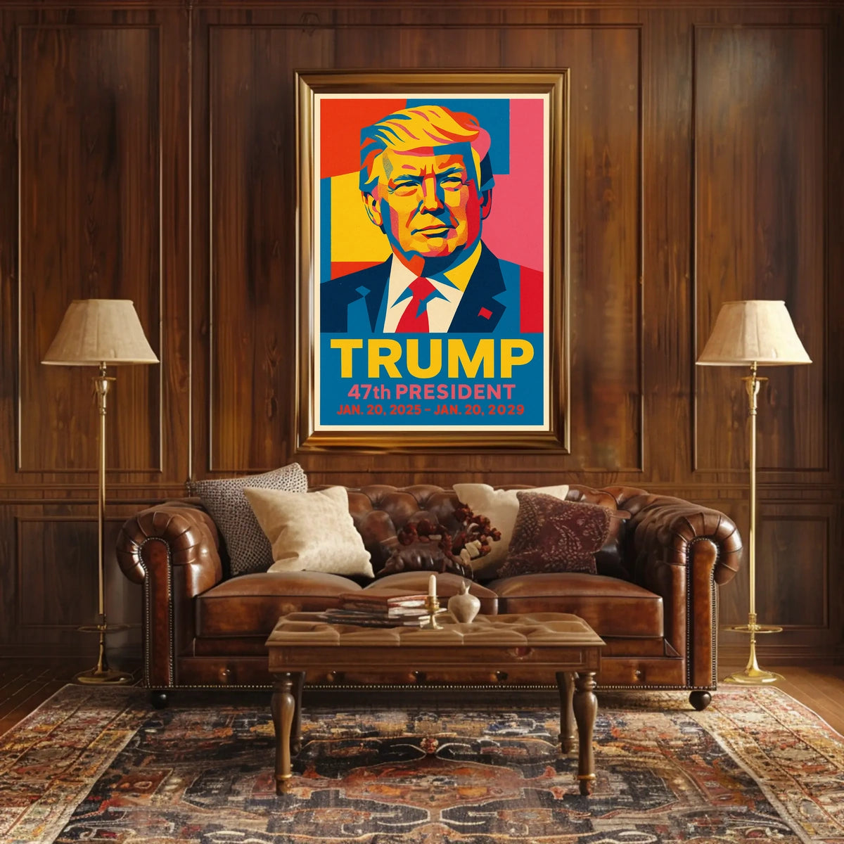 Donald Trump A Modern Icon in Primary Colors Poster
