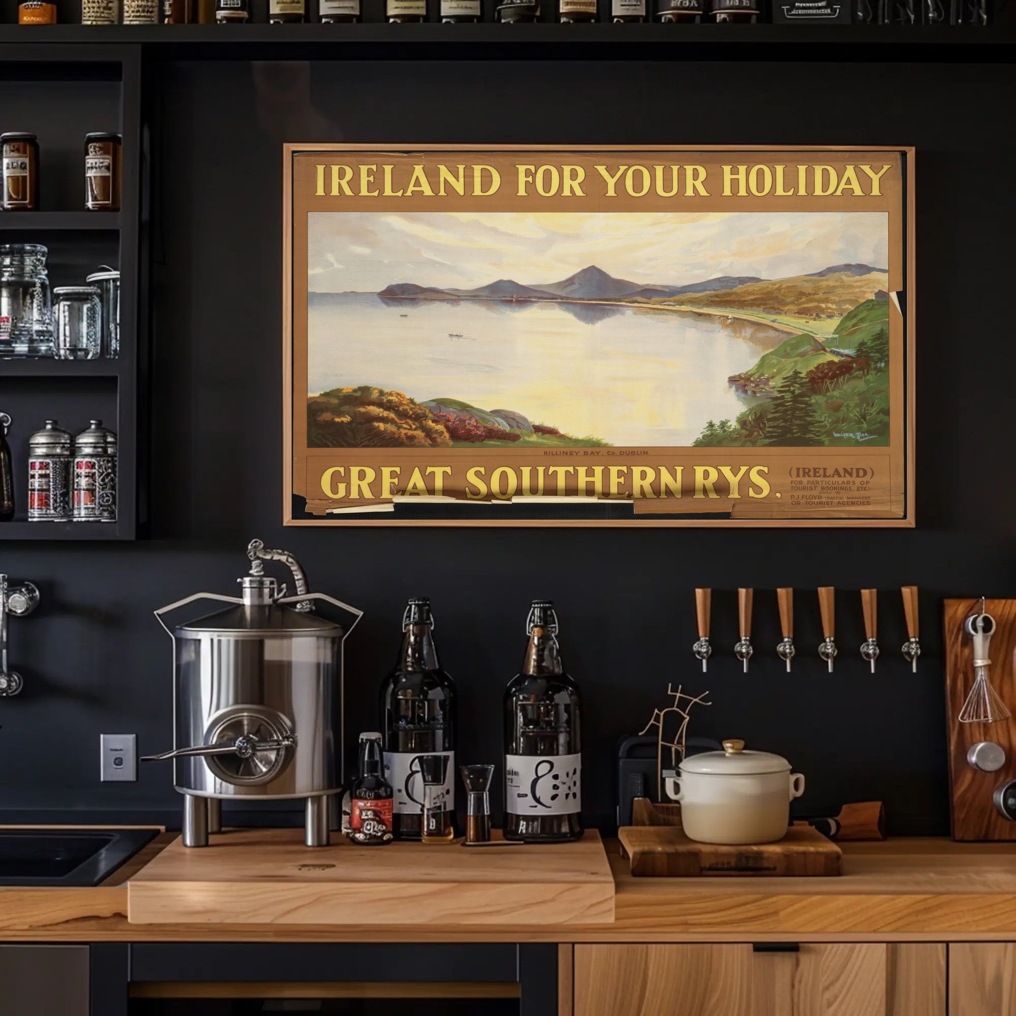 Ireland Killiney Bay Vintage Art Poster PosterGoat