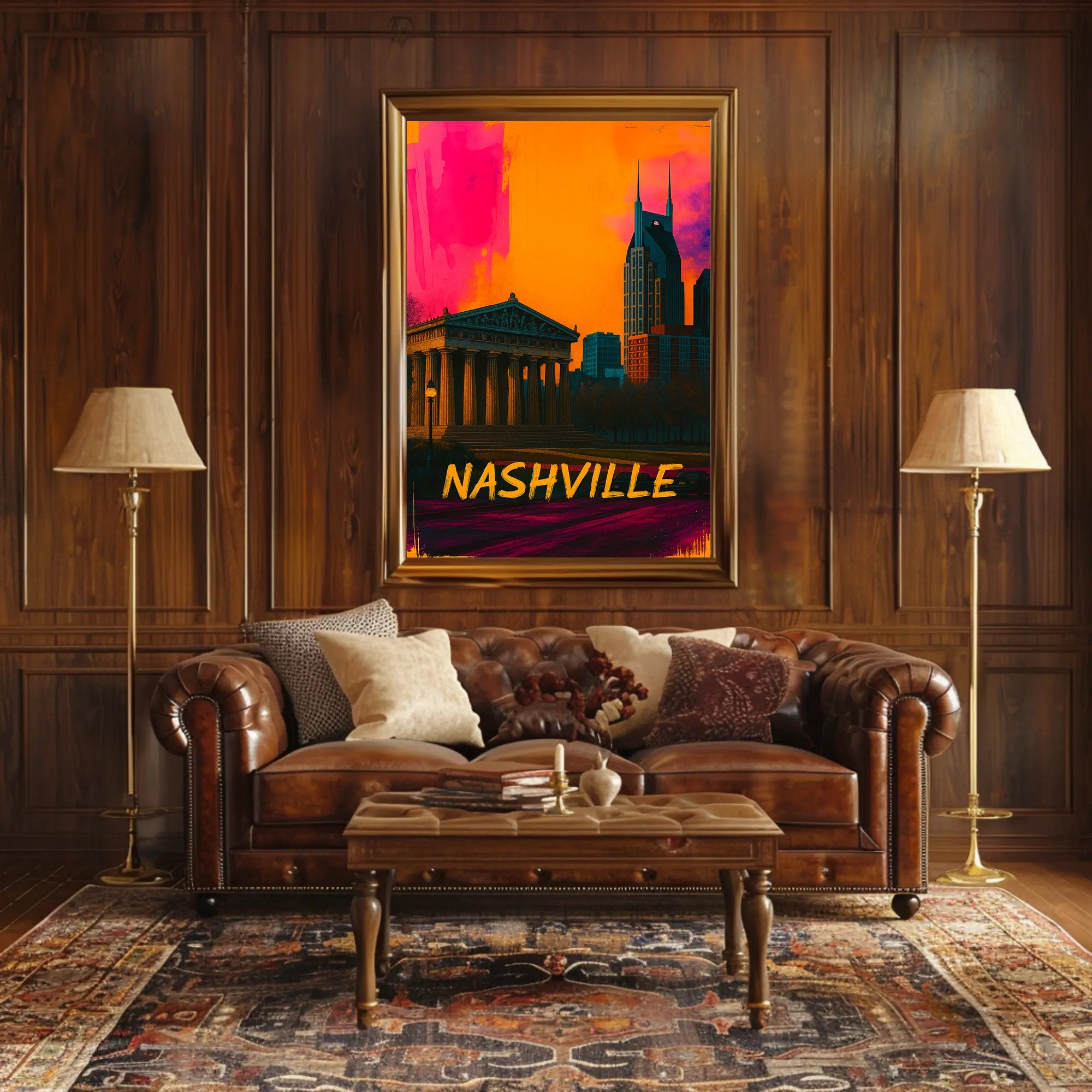 Nashville Pop Art Cityscape Poster