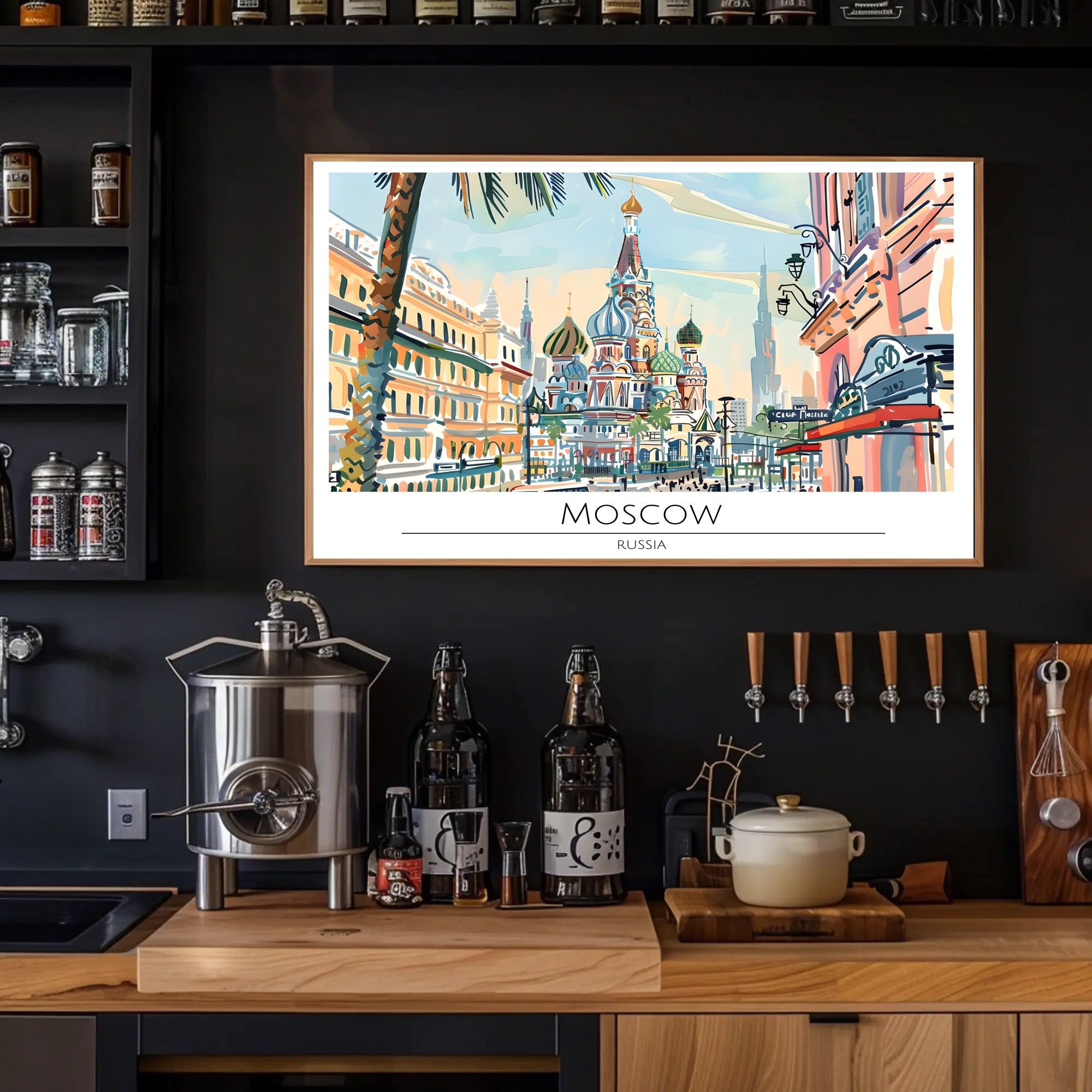 Vibrant Moscow Illustration Poster PosterGoat