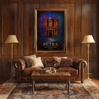 Al Khazneh Petra Travel Poster Vintage Wall Art