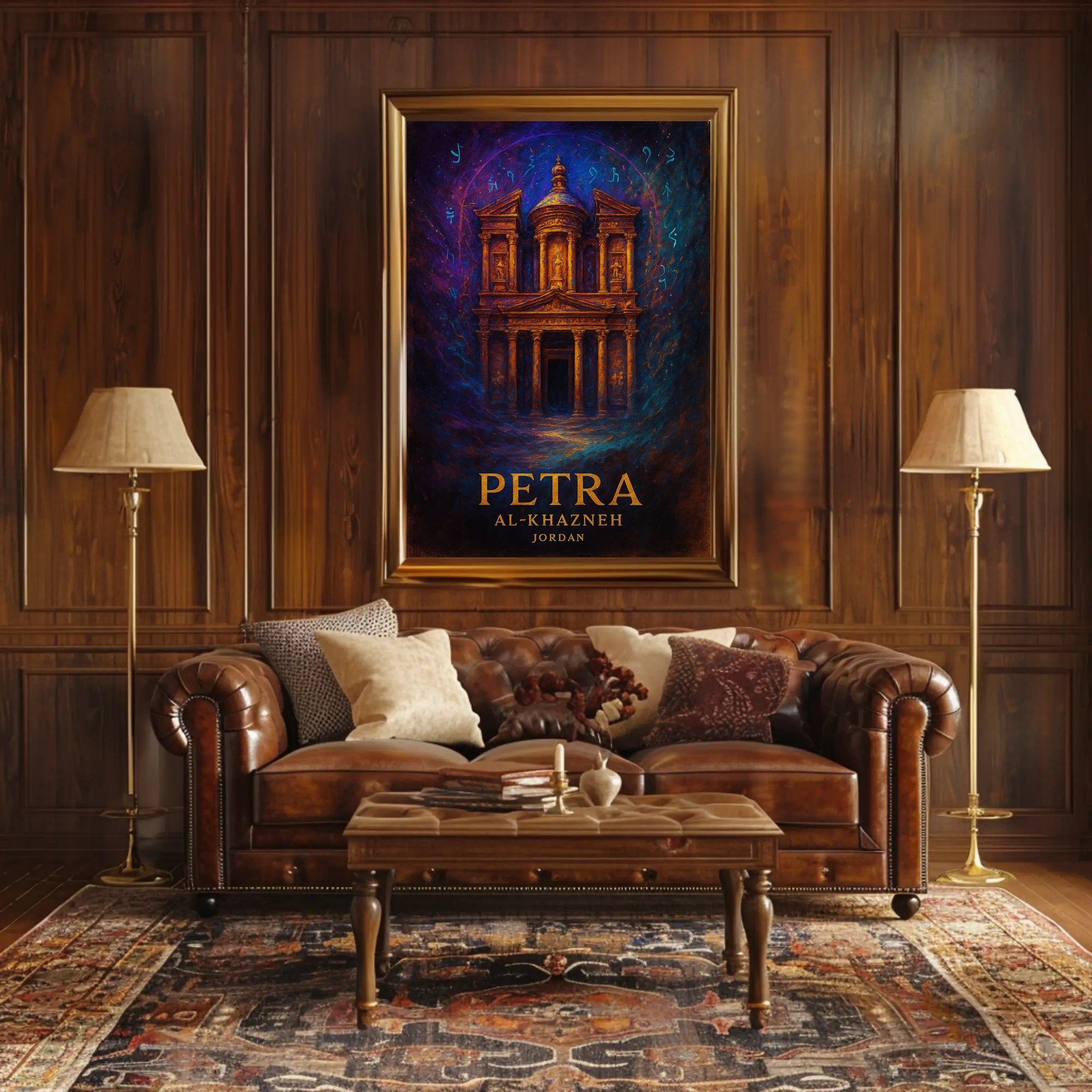 Al Khazneh Petra Travel Poster Vintage Wall Art