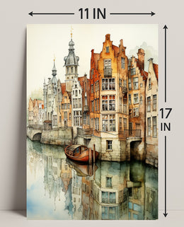 Tranquil Canal Reflections Poster