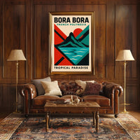 Bora Bora Tropical Paradise Vintage Travel Poster PosterGoat