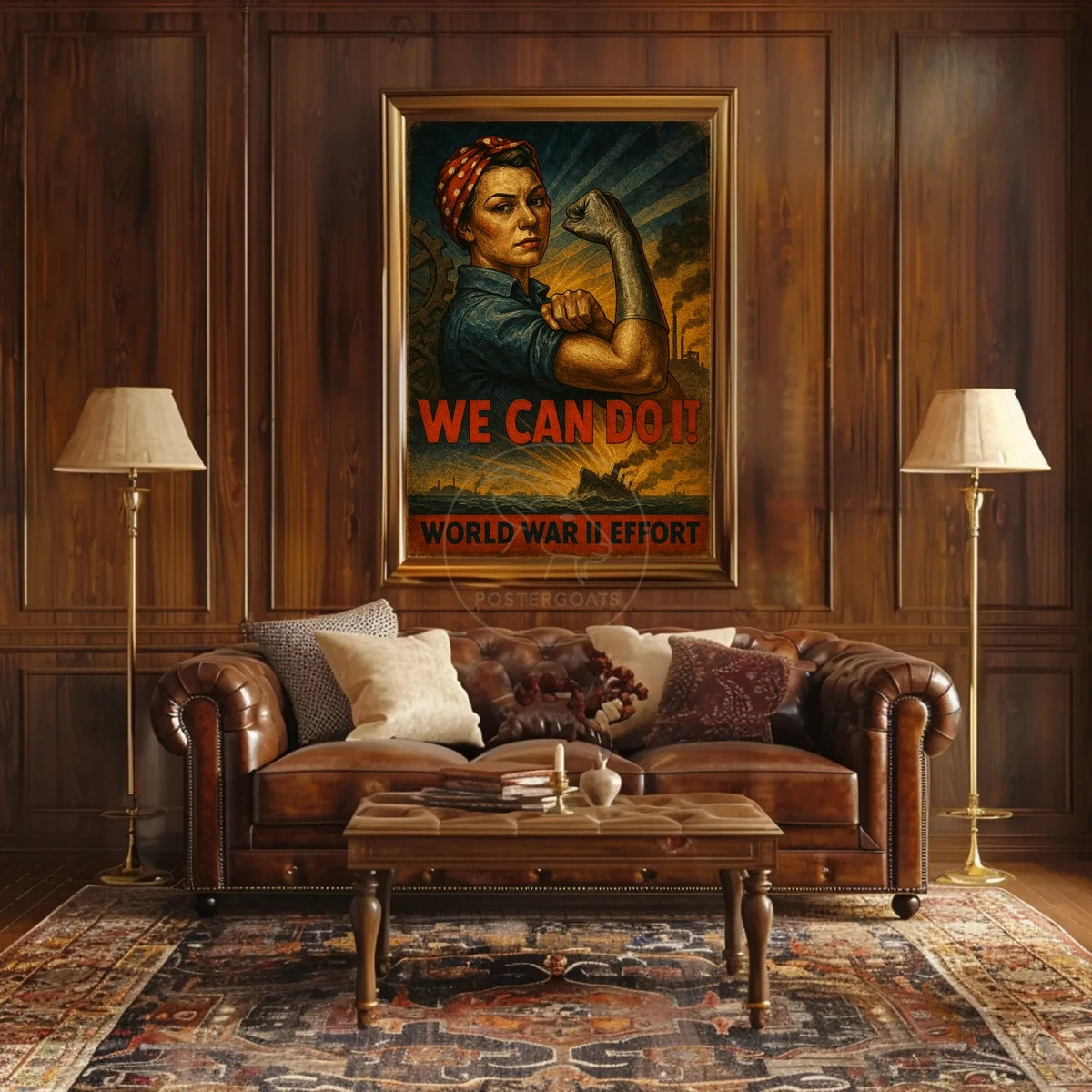 Empowering WWII Woman Illustration for Propaganda Poster