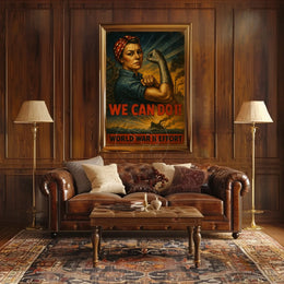 Empowering WWII Woman Illustration for Propaganda Poster