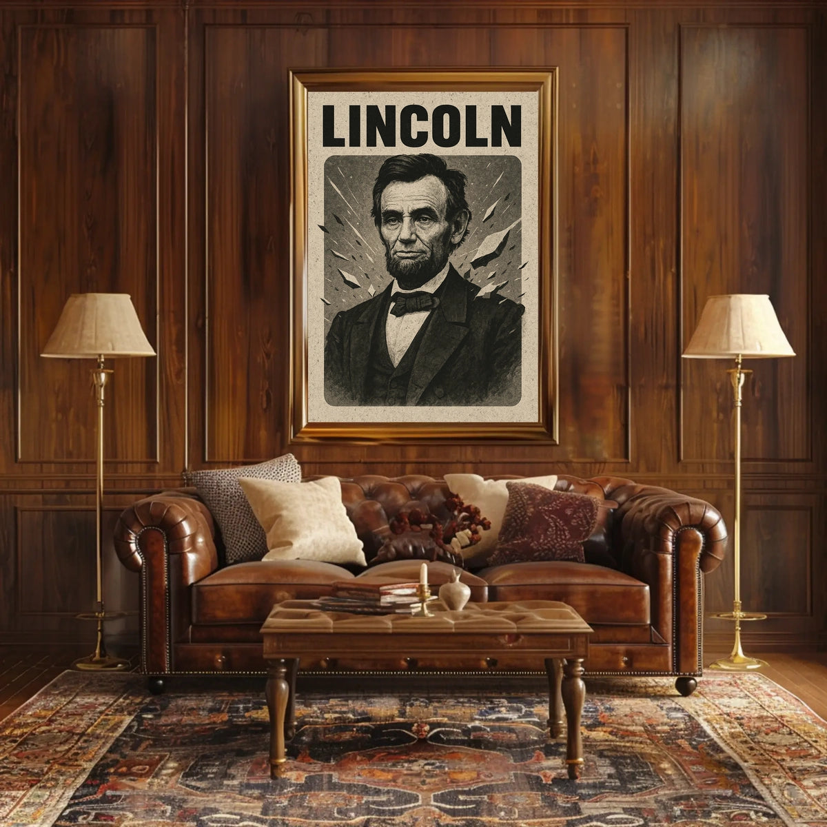 Lincoln Legacy Monochrome Portrait Historical or Presidential Poster