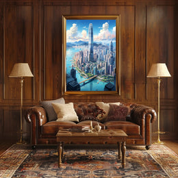 Skyline Of Modern Metropolis Modern Poster
