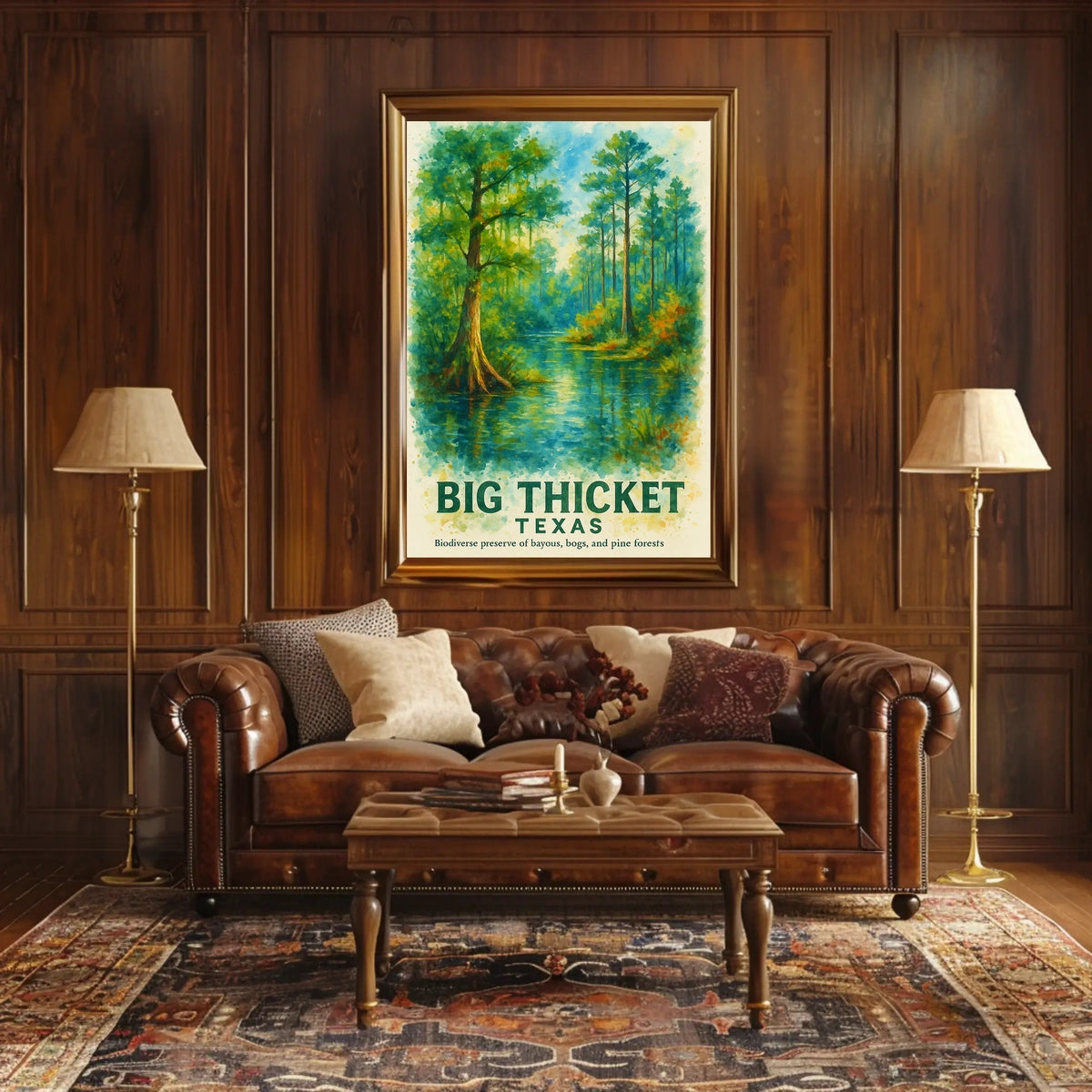 Big Thicket Texas Watercolor Nature Poster Art