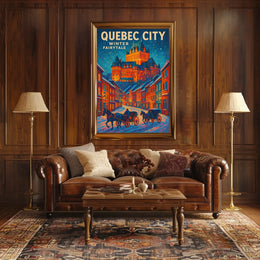Quebec City Winter Fairytale Poster
