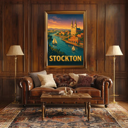 Stockton Vintage Travel Poster