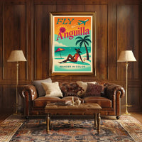 Anguilla Vintage Travel Art Tropical Beach Paradise Travel Poster PosterGoat