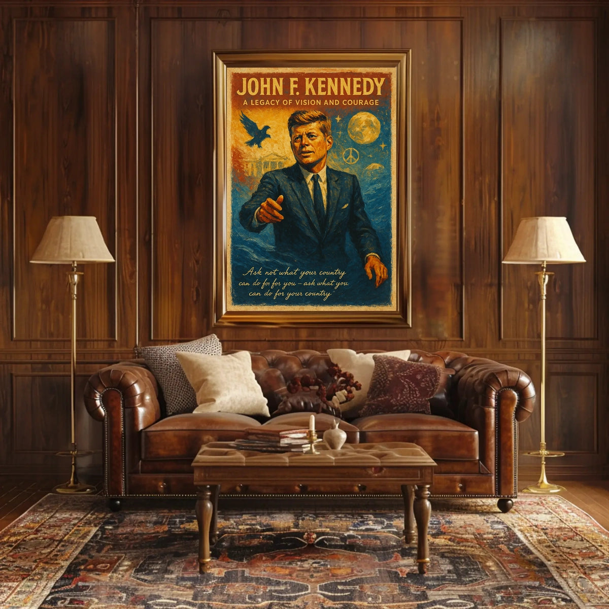 Visionary Leader Vintage Patriotic Art Poster Print