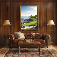 Serene Coastal Golf Course Art Print - Sports Poster