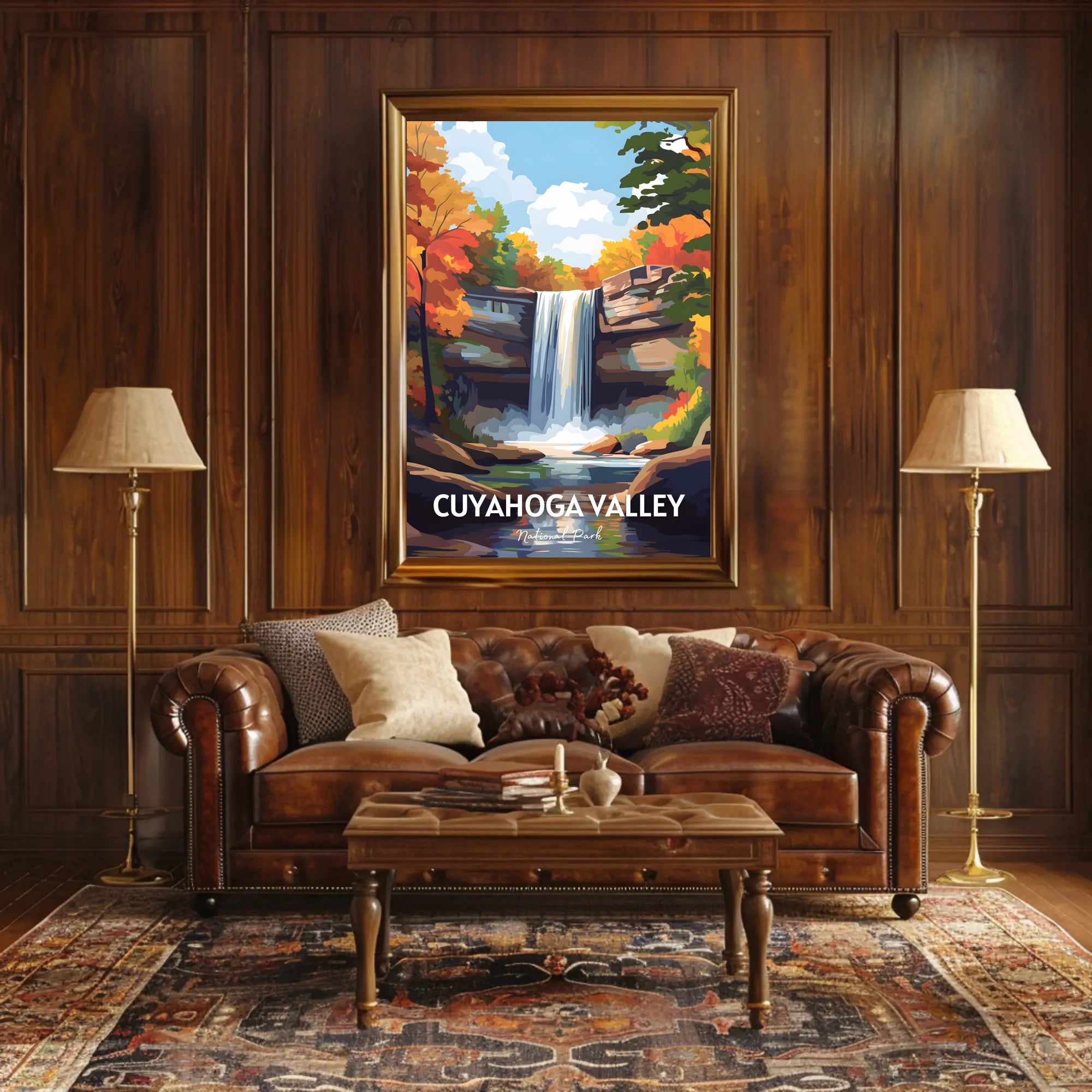 Cuyahoga Valley Autumn Waterfall National Park Poster
