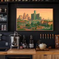 Urban Wanderlust Detroit Skyline Photography Realism Poster