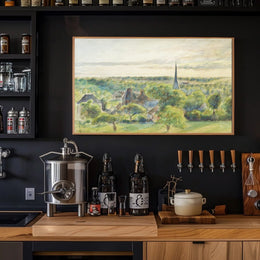 Serene European Village Scene in Artistic Poster