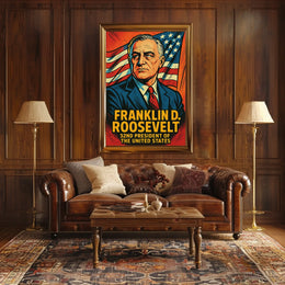 Franklin D Roosevelt 32nd President Poster Wall Art Print