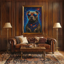 Stylish Cosmic Pup Space or Astronomy Poster