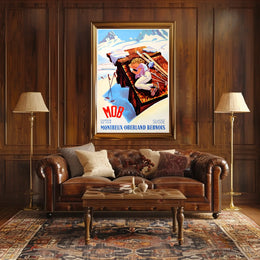 Montreux-Oberland Bernois Swiss Skiing Poster