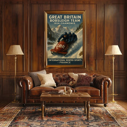 Great Britain Bobsleigh Team 1924 Poster