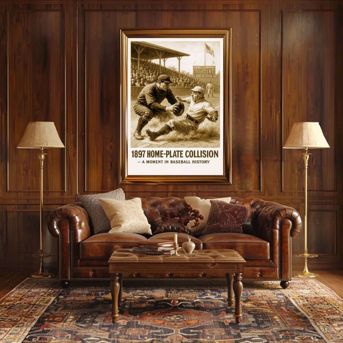 1897 Home-Plate Collision Poster