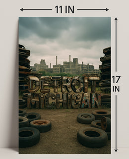 Detroit Michigan Industrial Legacy Poster Art PosterGoat