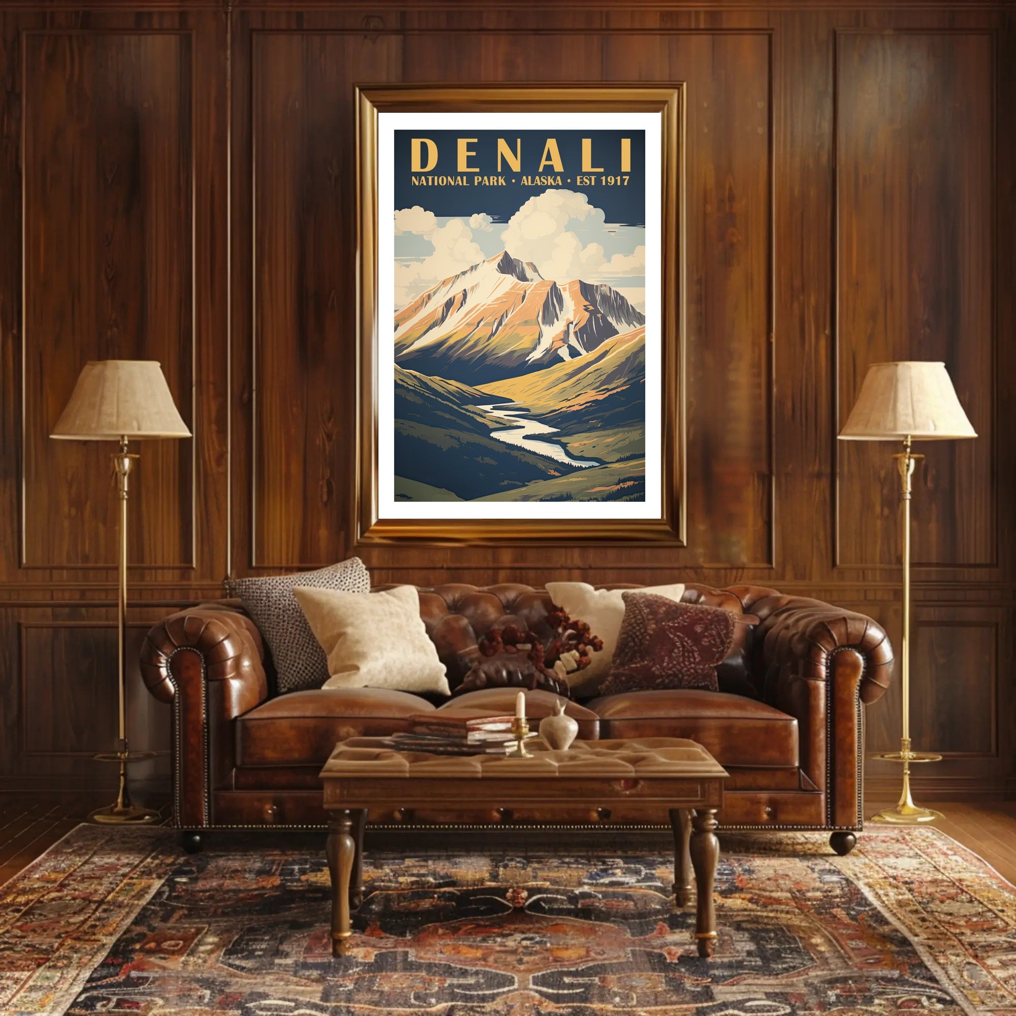 Denali National Park Vintage Poster Travel Wall Art