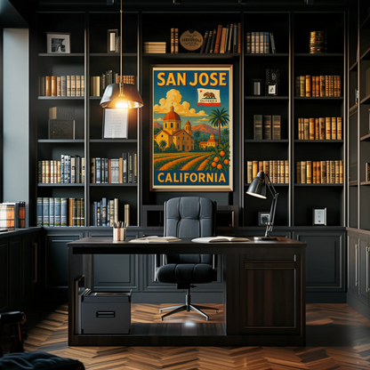 San Jose California Mission Travel Poster