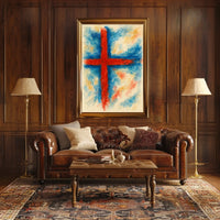 Abstract Cross Watercolor Art Decor Lovers Wanderlust Timeless Gallery Inspired Poster