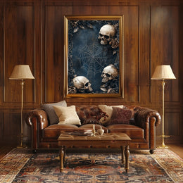Gothic Skulls and Roses Art Print Poster