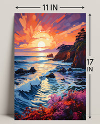 Vibrant Coastal Sunset Poster PosterGoat