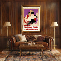 Pueblos Of The Southwest Travel Poster Vintage Print