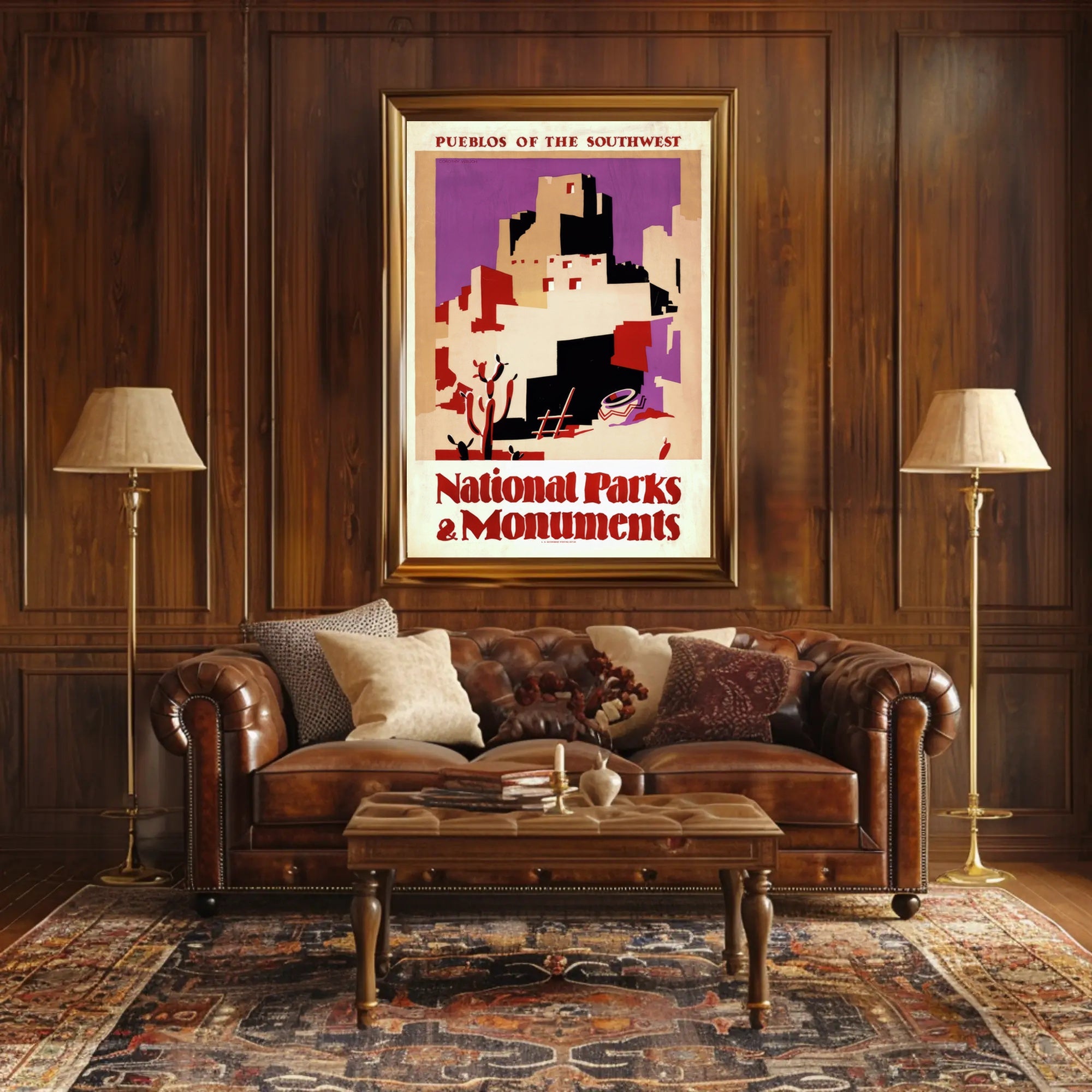 Pueblos Of The Southwest Travel Poster Vintage Print