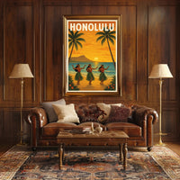 Honolulu Sunset Poster PosterGoat