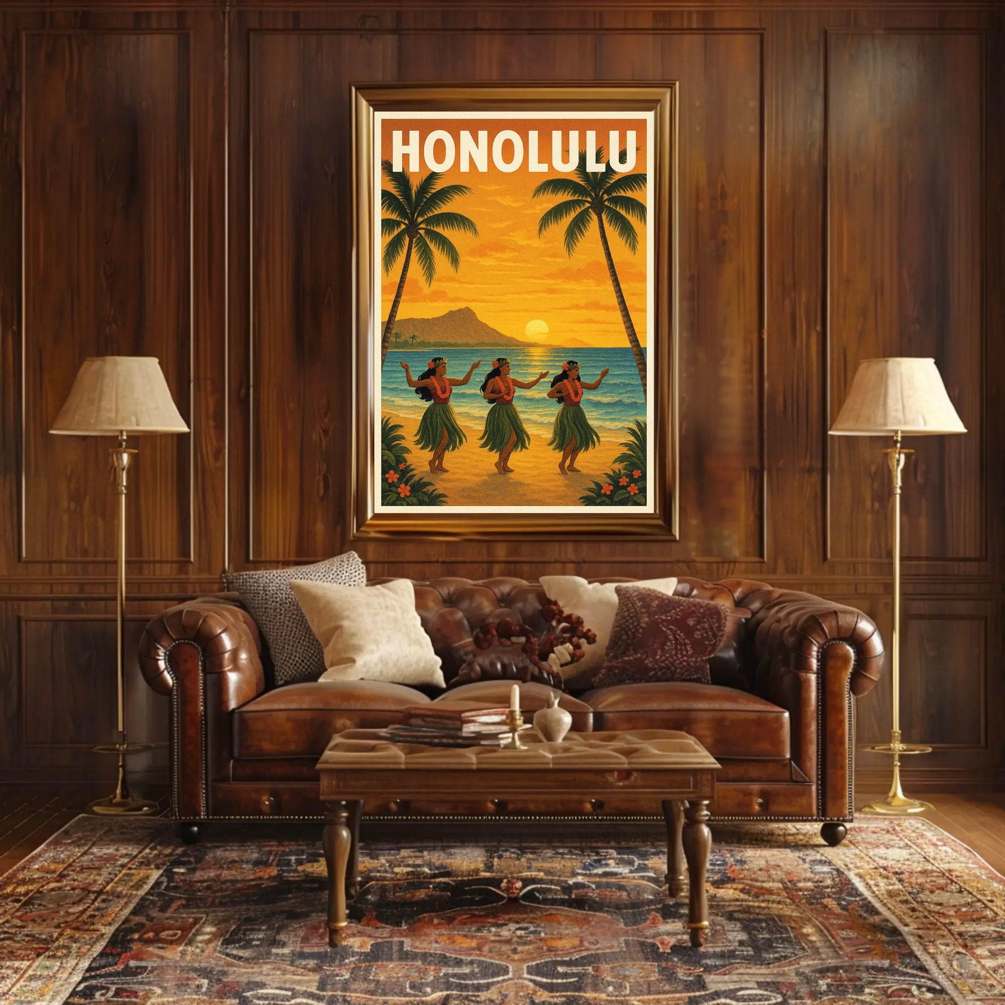 Honolulu Sunset Poster PosterGoat